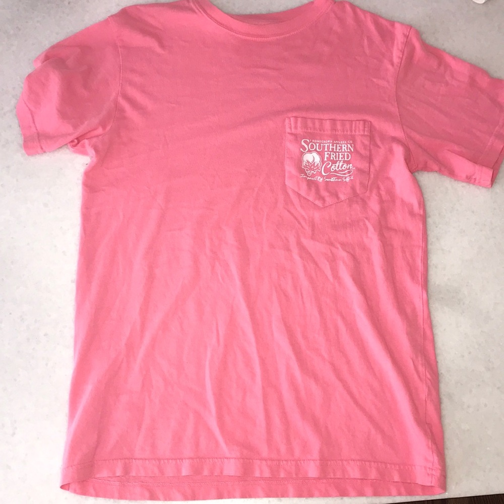 Southern Fried Cotton Pink short sleeve tee,size S